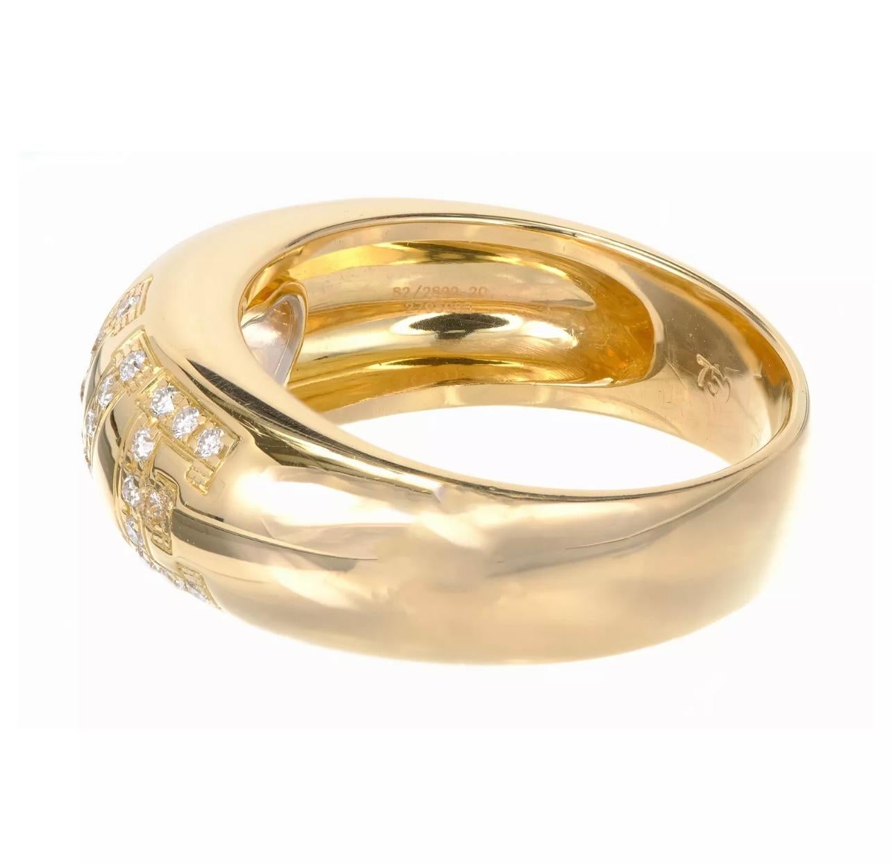Modern Chopard Happy Diamonds 18 Karat Yellow Gold Diamond Ring