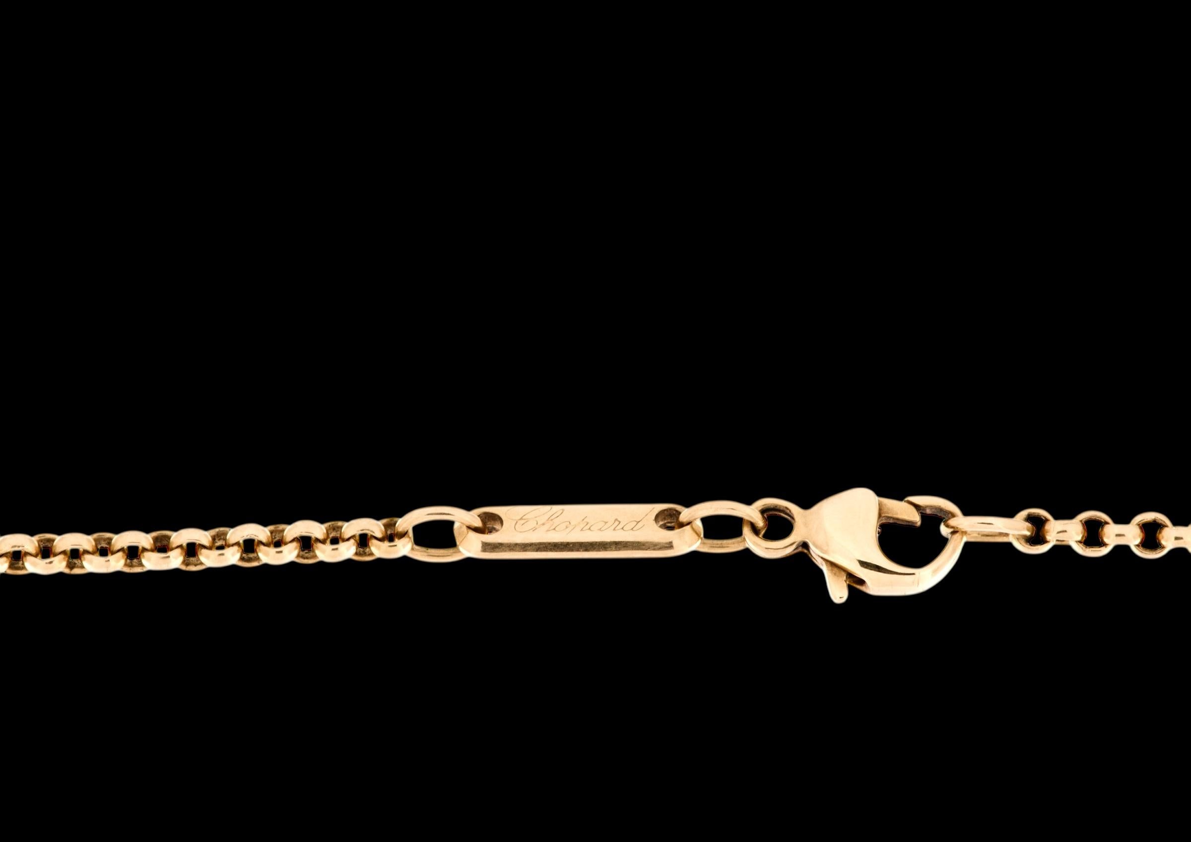 Chopard Happy Diamonds 18 karat Yellow Gold Necklace For Sale 4