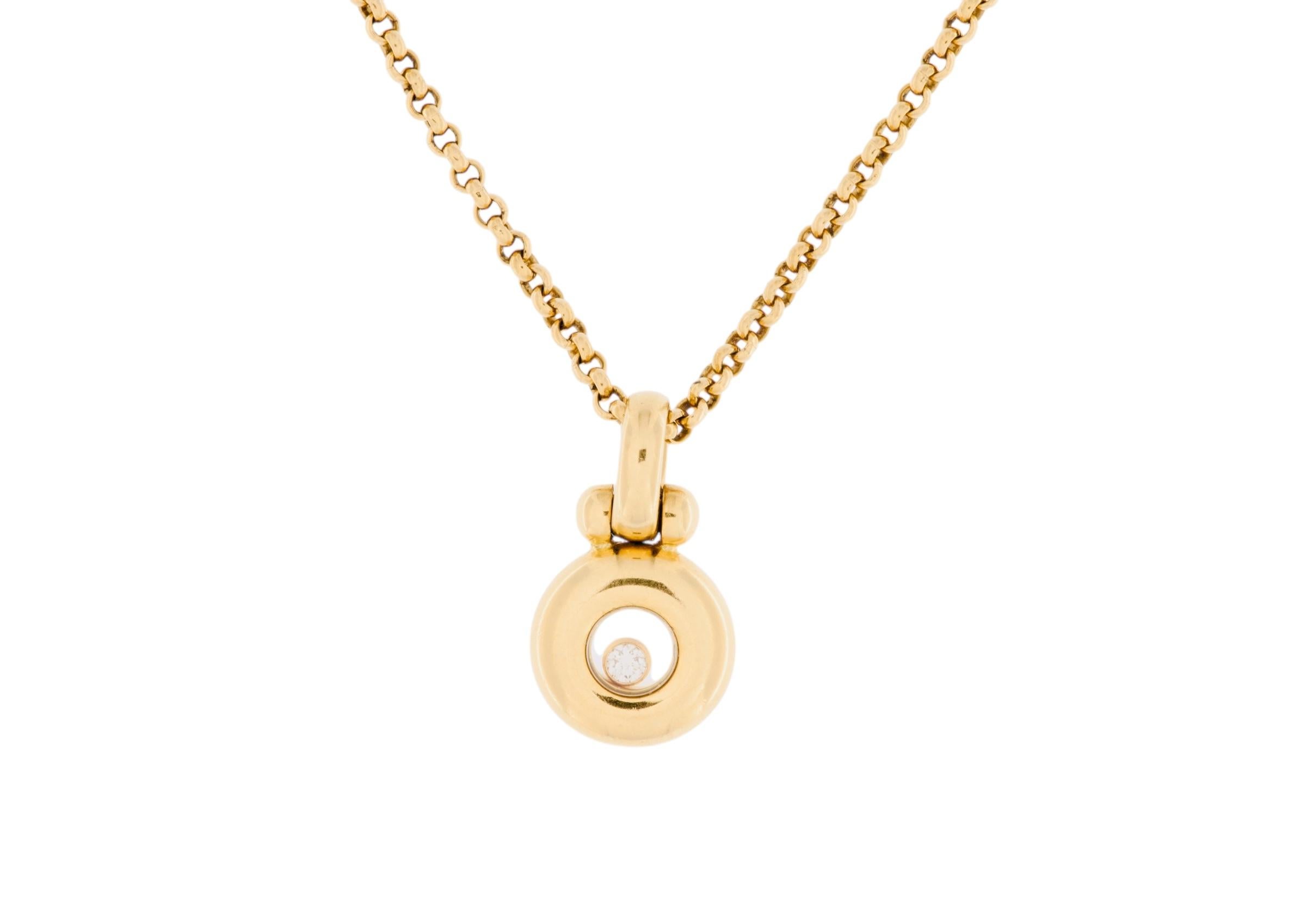 Chopard Happy Diamonds 18 karat Yellow Gold Necklace For Sale 5