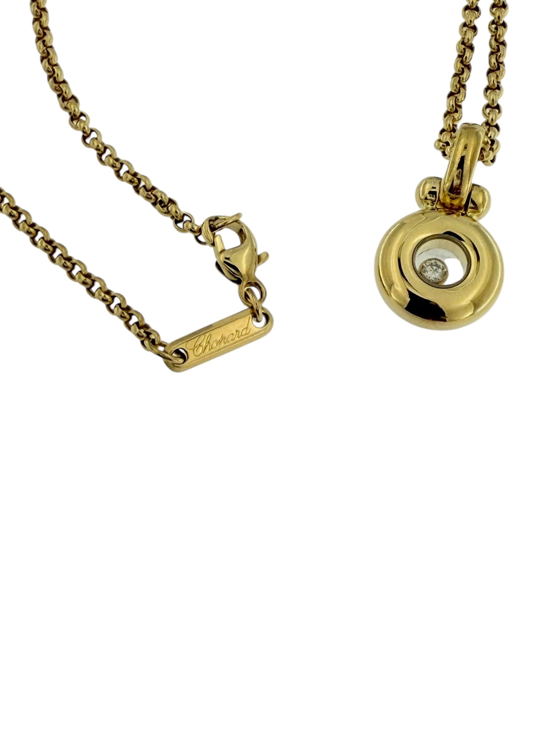 Chopard Happy Diamonds 18 karat Yellow Gold Necklace In Good Condition For Sale In Esch sur Alzette, Esch-sur-Alzette