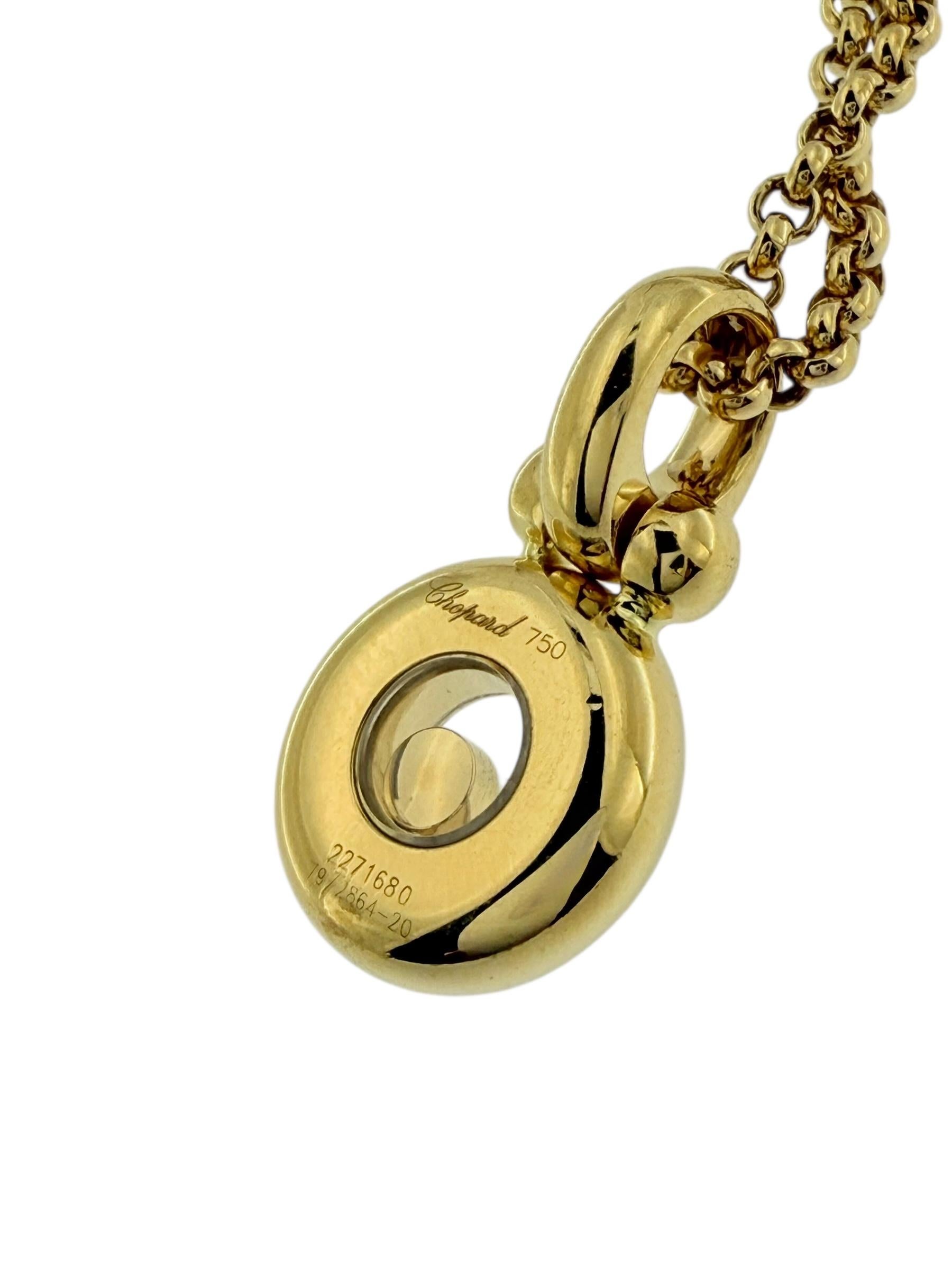 Women's or Men's Chopard Happy Diamonds 18 karat Yellow Gold Necklace For Sale