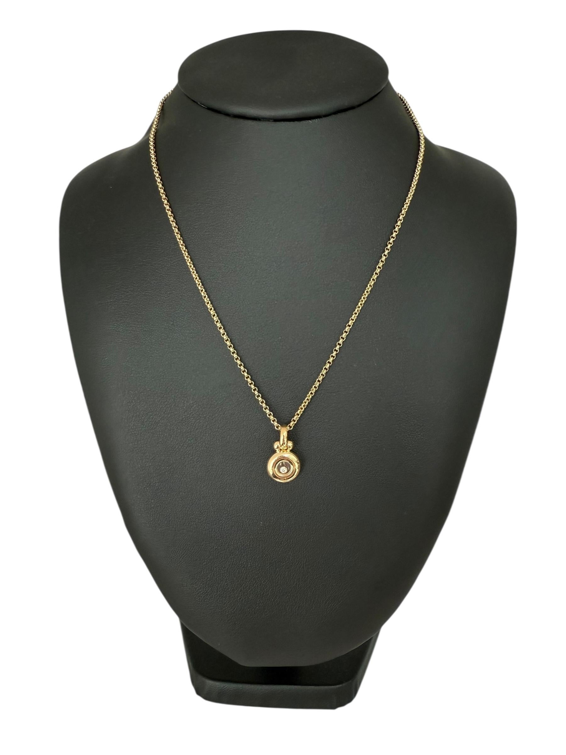 Chopard Happy Diamonds 18 karat Yellow Gold Necklace For Sale 1