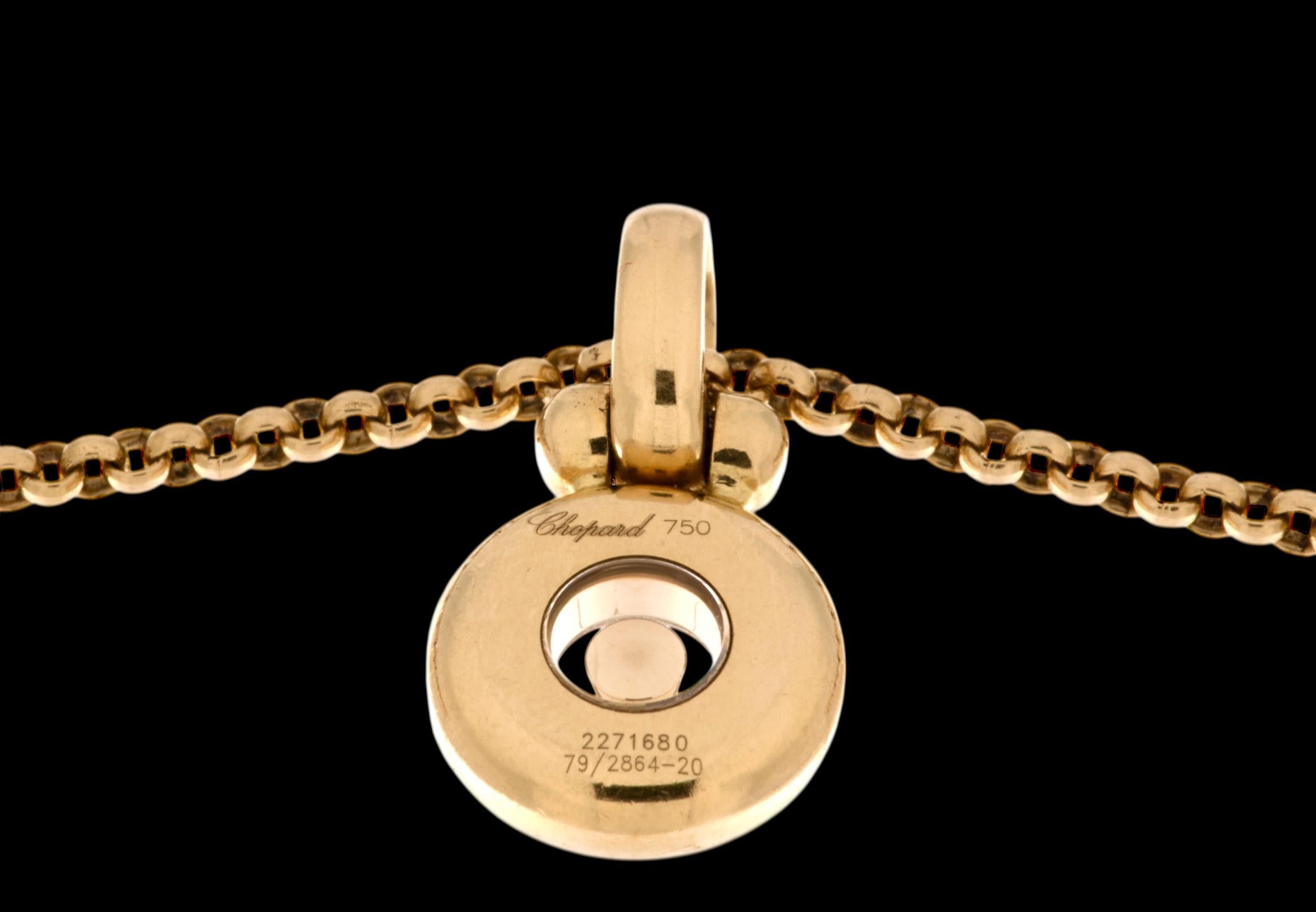 Chopard Happy Diamonds 18 karat Yellow Gold Necklace For Sale 3