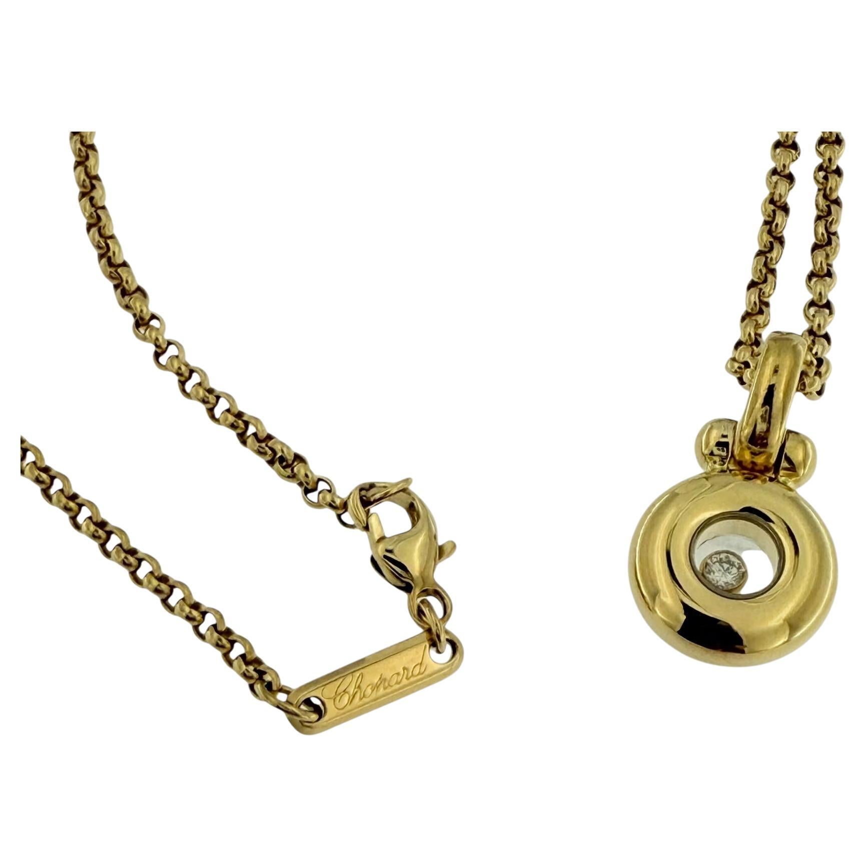 Chopard Happy Diamonds 18 karat Yellow Gold Necklace For Sale