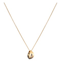Chopard Happy Diamonds 18 Karat Yellow Gold Teardrop Shaped Pendant/Necklace New