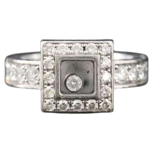Chopard Happy Diamonds – Quadratischer Ring aus 18 Karat Gold mit Diamanten (0,92 Karat Gesamtgewicht) im Angebot