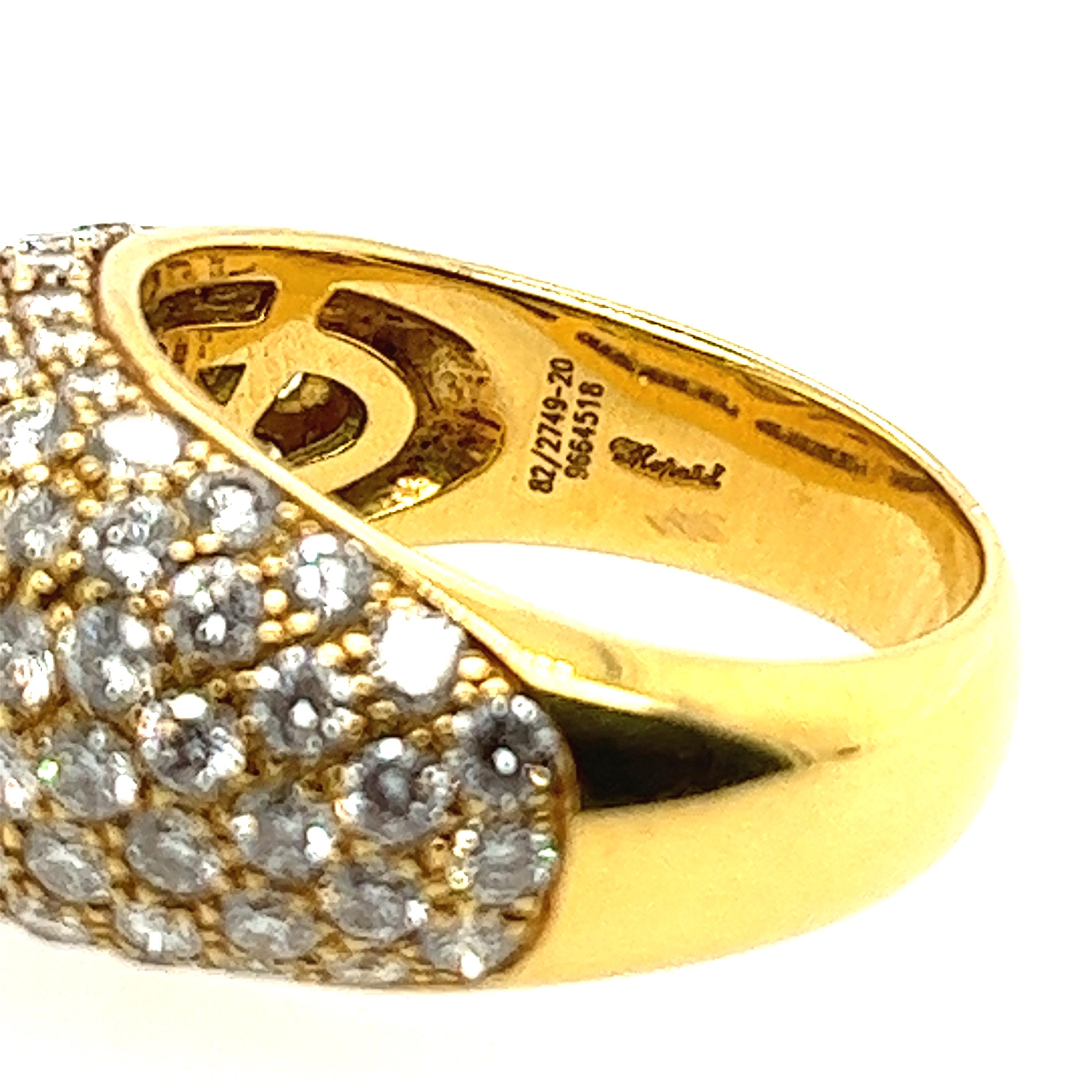 Diamantring von Chopard Happy Diamonds aus 18 Karat Gold mit Pavé-Diamanten im Zustand „Gut“ in Vaughan, CA