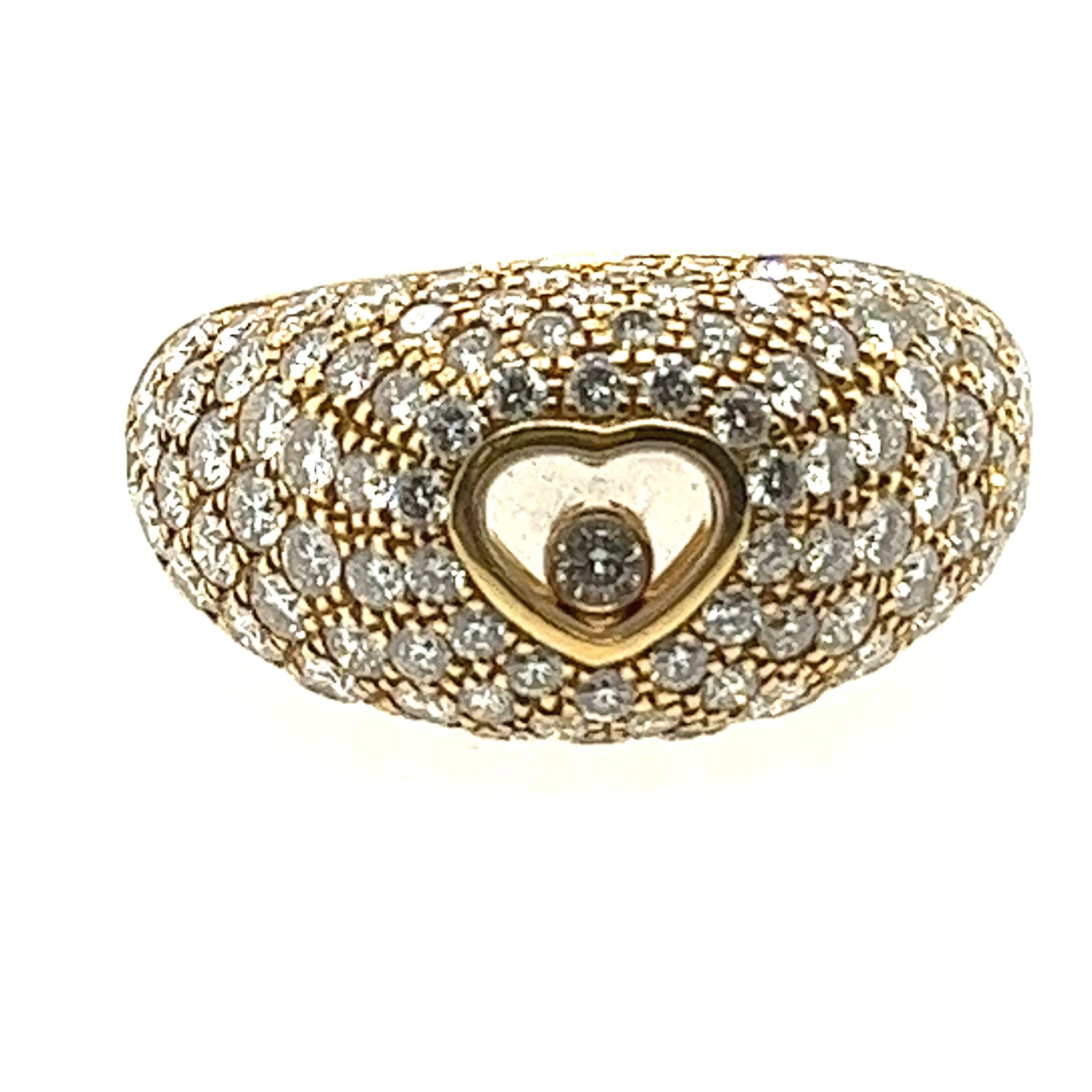 Diamantring von Chopard Happy Diamonds aus 18 Karat Gold mit Pavé-Diamanten für Damen oder Herren