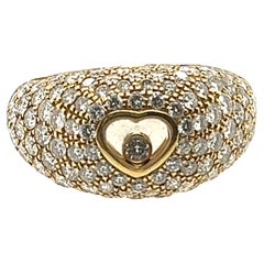 Diamantring von Chopard Happy Diamonds aus 18 Karat Gold mit Pavé-Diamanten