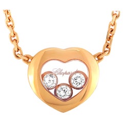 Chopard Happy Diamonds 18 Karat Rose Gold and 3 Floating Diamonds Heart Pendant