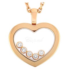 Chopard Happy Diamonds 18 Karat Rose Gold and 5 Floating Diamonds Heart Pendant