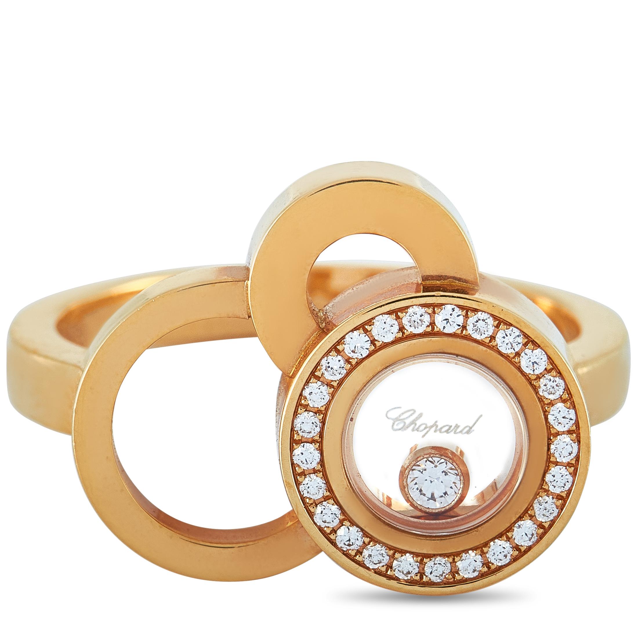 Chopard Happy Diamonds 18 Karat Rose Gold and Diamond 3 Circles Ring 1