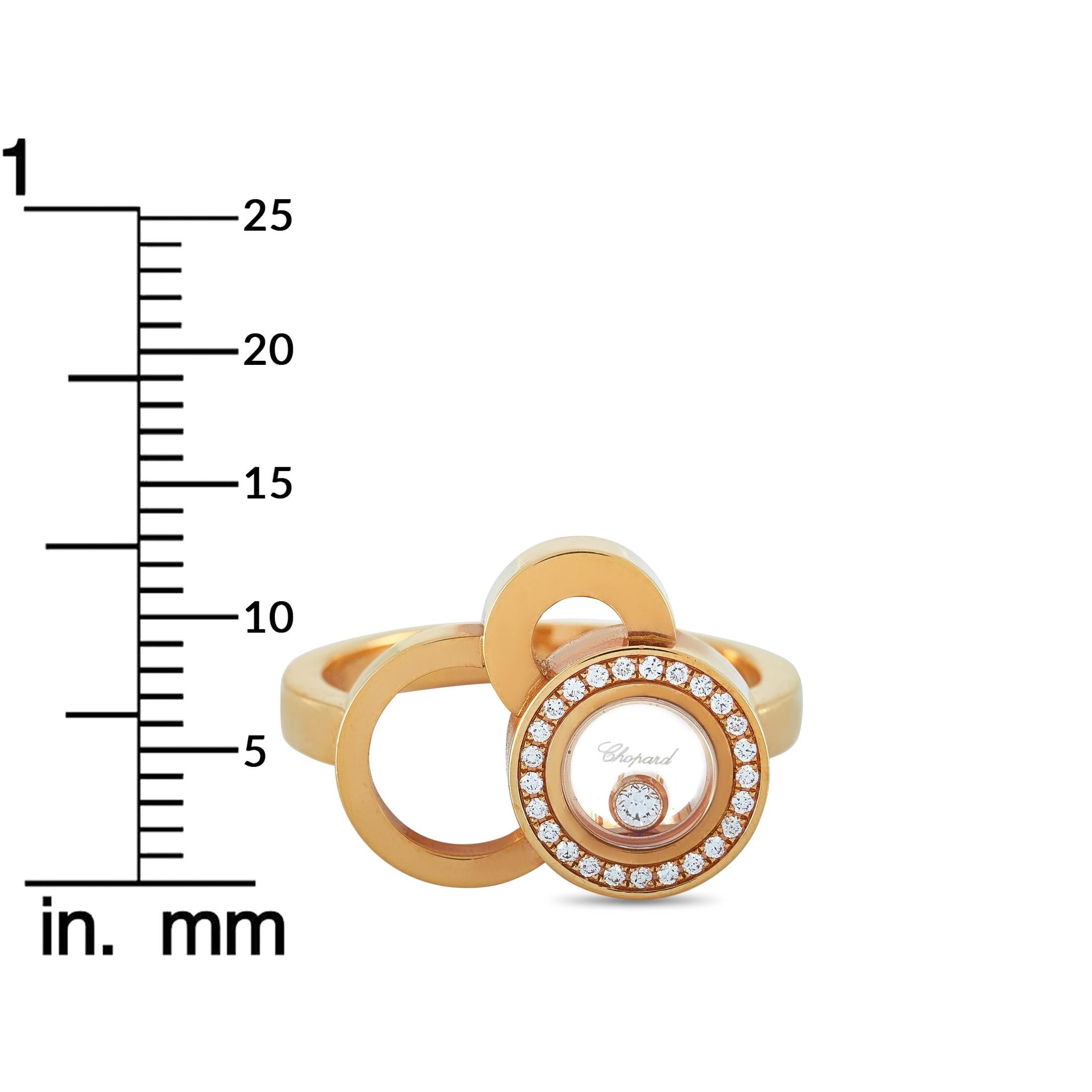Chopard Happy Diamonds 18 Karat Rose Gold and Diamond 3 Circles Ring 2