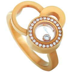 Chopard Happy Diamonds 18 Karat Rose Gold and Diamond 3 Circles Ring