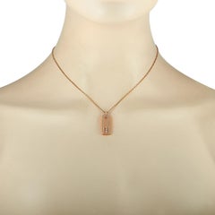Chopard Happy Diamonds 18 Karat Gold and Diamond Rectangle Pendant Necklace