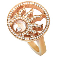 Chopard Happy Diamonds 18K Rose Gold Diamond Pave and 1 Floating Diamond Small