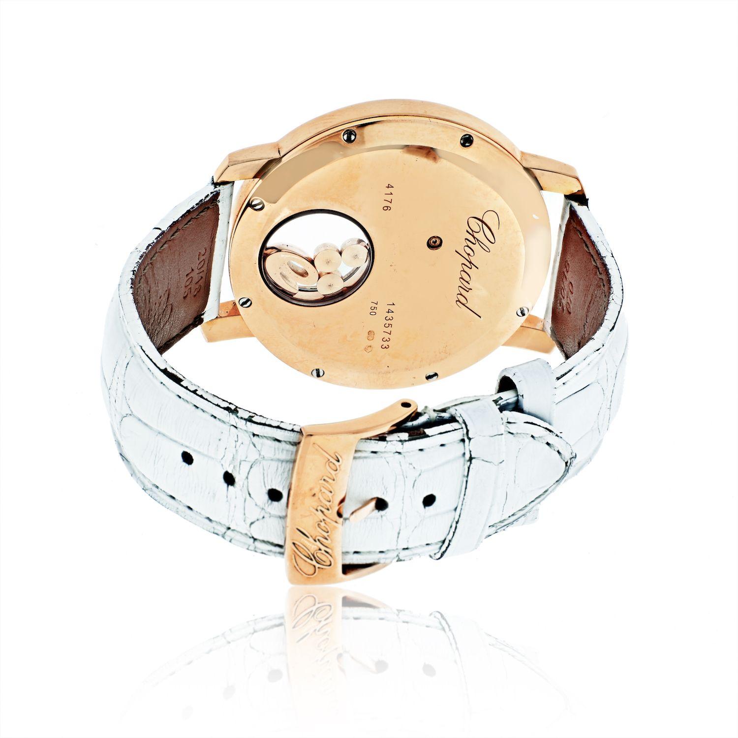 Modern Chopard Happy Diamonds 18k Rose Gold Monetere Butterfly Watch