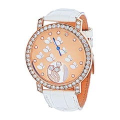 Chopard Happy Diamonds 18k Rose Gold Monetere Butterfly Watch