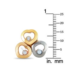 Chopard Happy Diamonds 18K White and Rose Gold 6 Floating Diamonds 6 Hearts