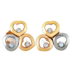 Chopard Happy Diamonds 18K White and Rose Gold 6 Floating Diamonds 6 Hearts
