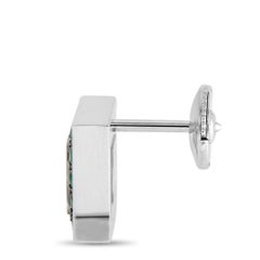 Happy Diamonds Ohrringe aus 18 Karat Weißgold mit 0,11 Karat Diamant und Smaragd von Chopard