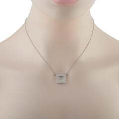 Chopard Happy Diamonds 18K White Gold 0.17ct Diamond Necklace CH35-050526