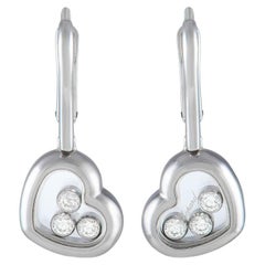 Chopard Happy Diamonds 18k White Gold 0.20 Carat Diamond Heart Earrings