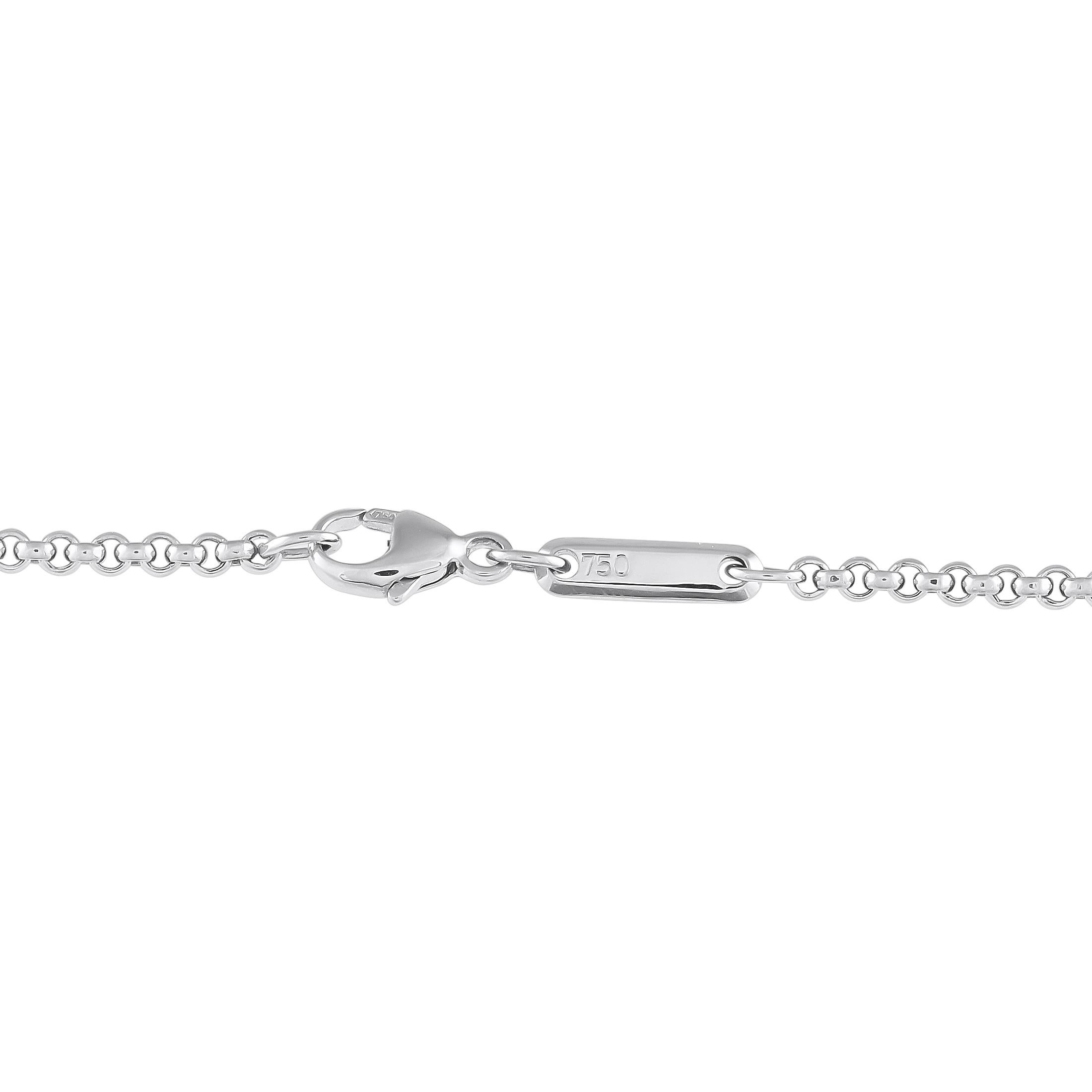 Chopard Happy Diamonds 18K White Gold 0.25ct Diamond Pendant Necklace In Excellent Condition In Southampton, PA