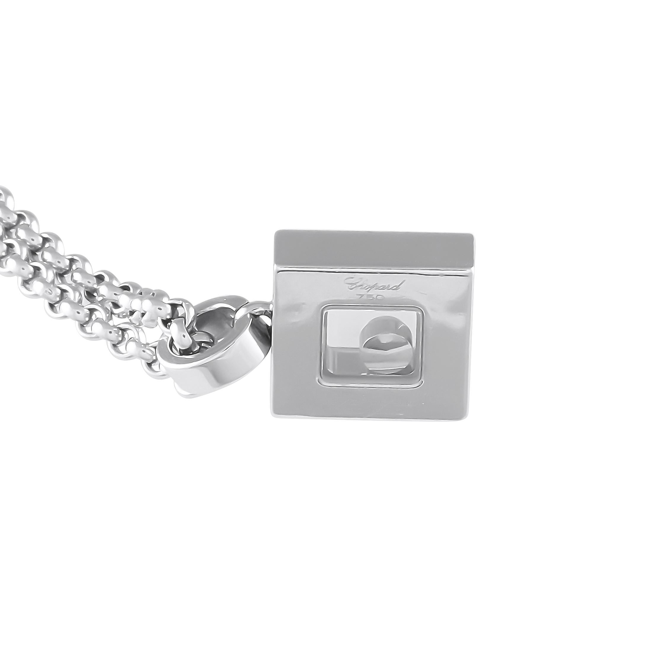 Women's Chopard Happy Diamonds 18K White Gold 0.25ct Diamond Pendant Necklace