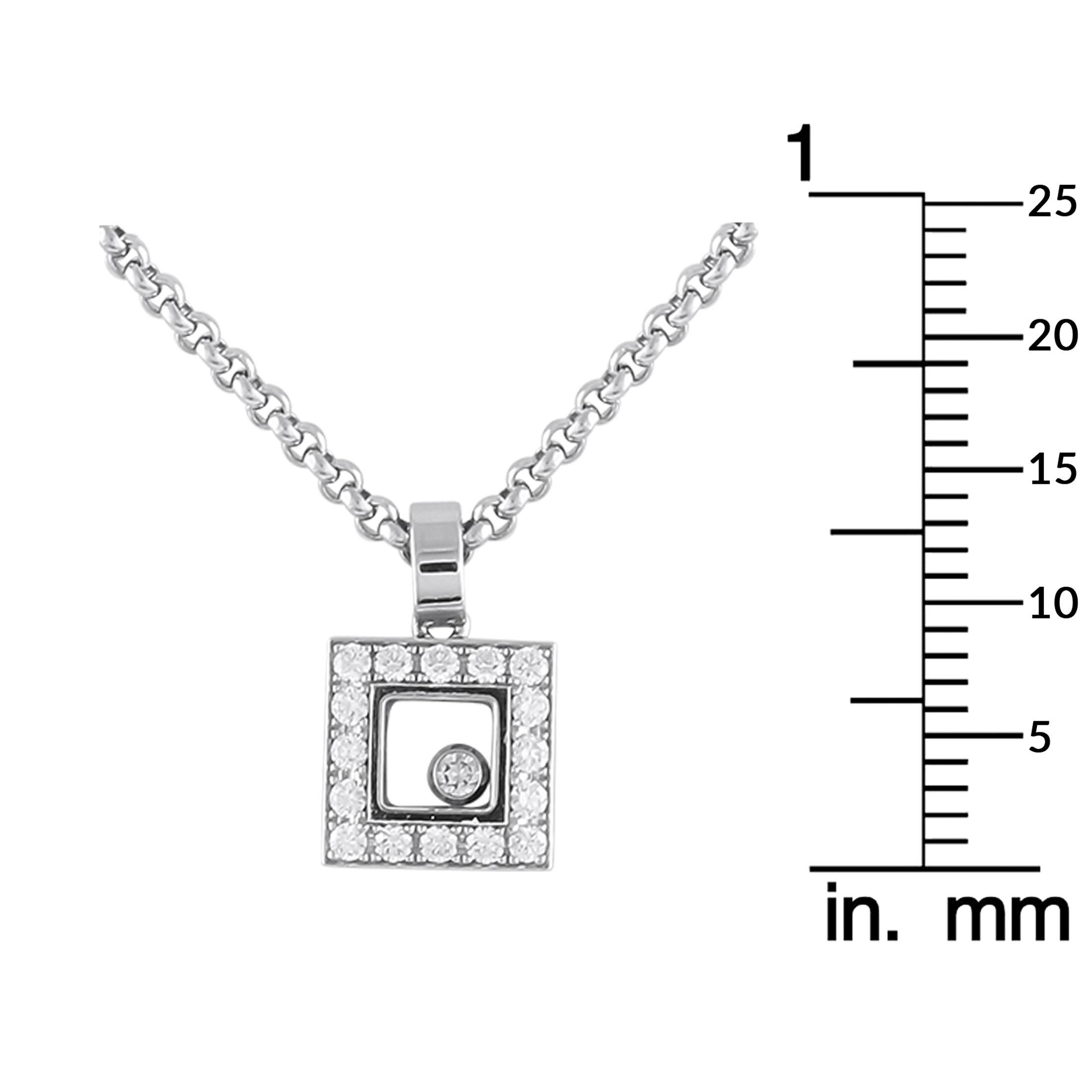 Chopard Happy Diamonds 18K White Gold 0.25ct Diamond Pendant Necklace 1