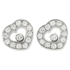 Chopard Happy Diamonds 18K White Gold 0.52 Ct Diamond Earrings
