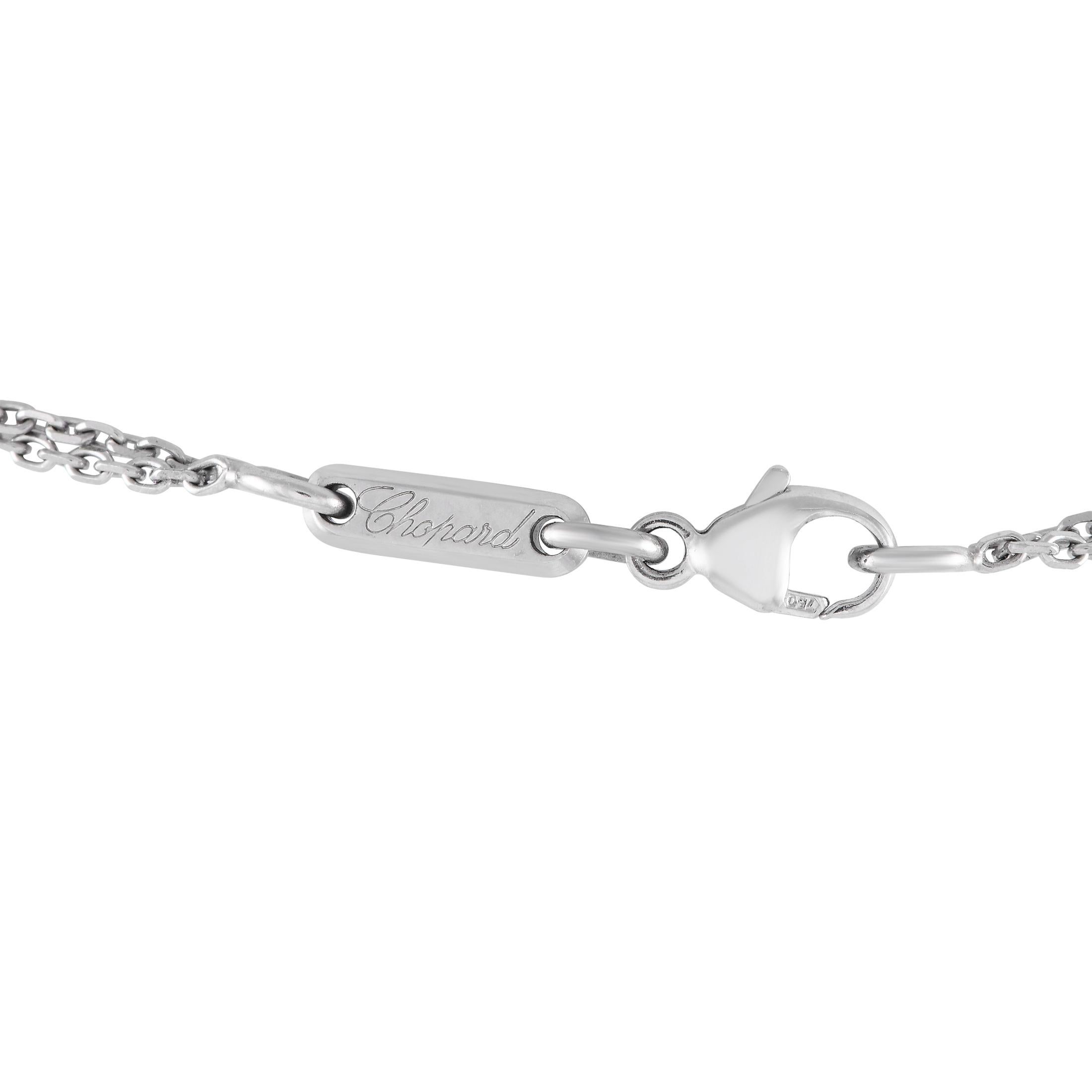Halskette mit Anhänger von Chopard Happy Diamonds, 18 Karat Weißgold 0,63 Karat Diamanten (Rundschliff)