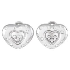 Chopard Happy Diamonds 18K Weißgold 0,94 Karat Diamant-Herz-Ohrringe CH32-102124