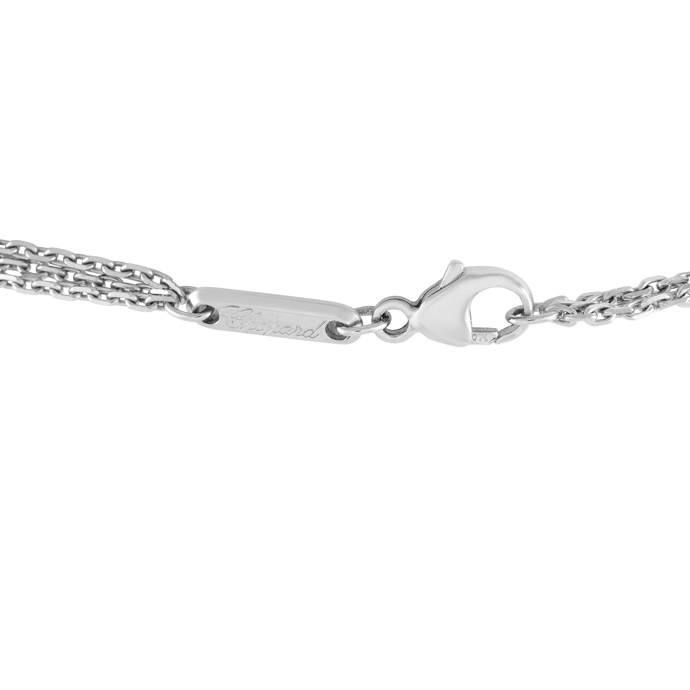 Taglio rotondo Collana Chopard Happy Diamonds in oro bianco 18 carati con diamanti e rubini da 1,31 carati in vendita