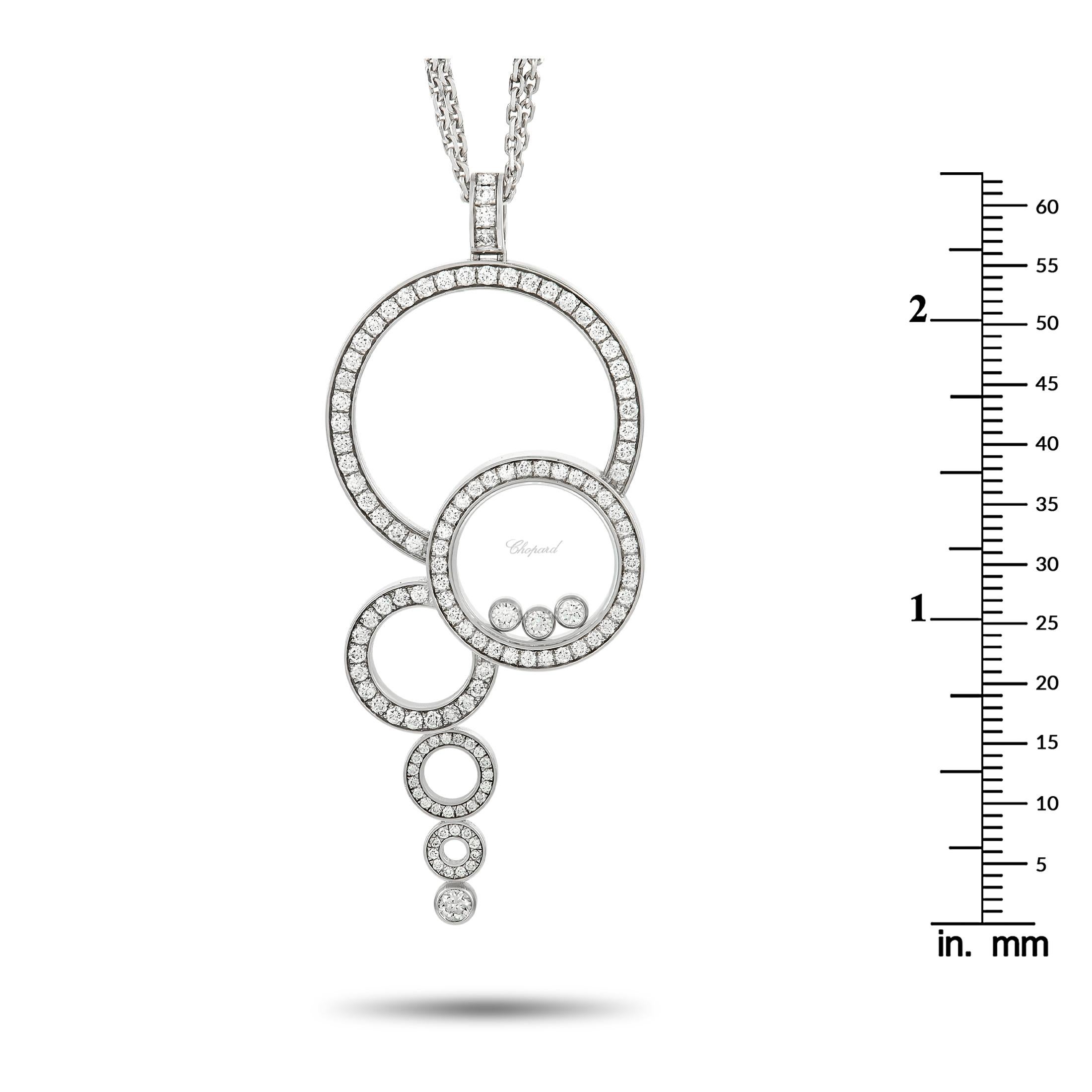 Chopard Happy Diamonds 18K White Gold 1.35 Ct Diamond Pendant Necklace For  Sale at 1stDibs