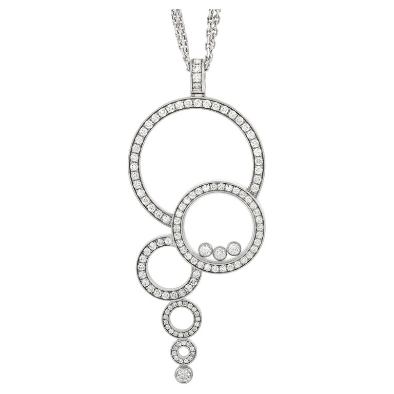 Chopard Happy Diamonds 18K White Gold 1.35 Ct Diamond Pendant Necklace ...