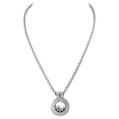 Chopard Happy Diamonds 18K White Gold 2.05cttw Pave Double Row Round Necklace