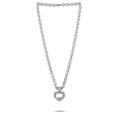 Chopard Happy Diamonds 18k White Gold 3.0ct Diamond Heart Pendant Necklace
