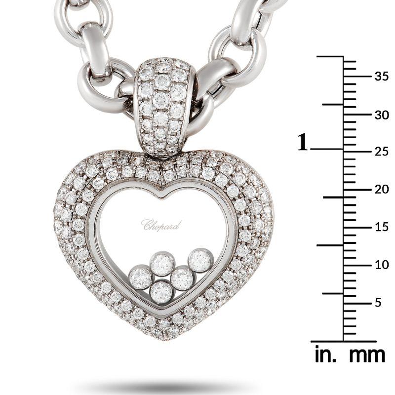 chopard floating diamond heart necklace