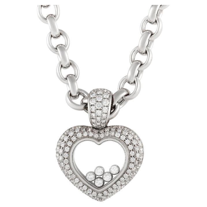 HAPPY HEART WHITE MOP NECKLACE SILVER DIAMOND