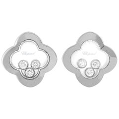Chopard Happy Diamonds 18 Karat White Gold and 6 Floating Diamonds Stud Earrings