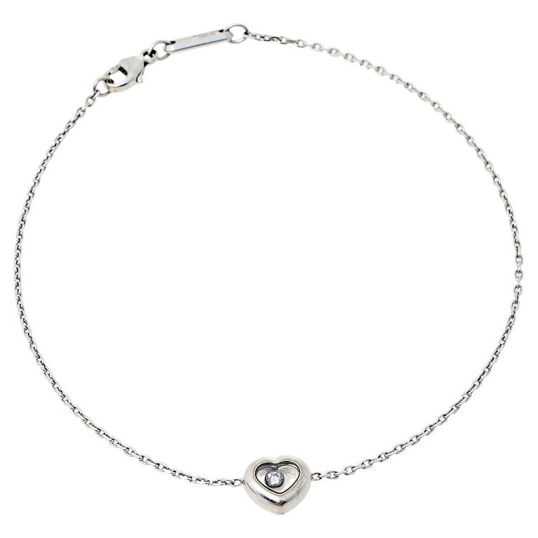 Chopard Happy Diamonds 18K White Gold Ankle Bracelet For Sale at ...