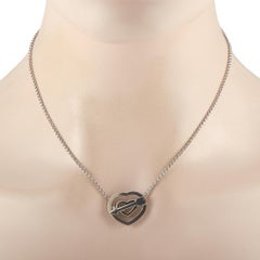 Chopard Happy Diamonds 18 Karat White Gold Diamond Heart Pendant Necklace