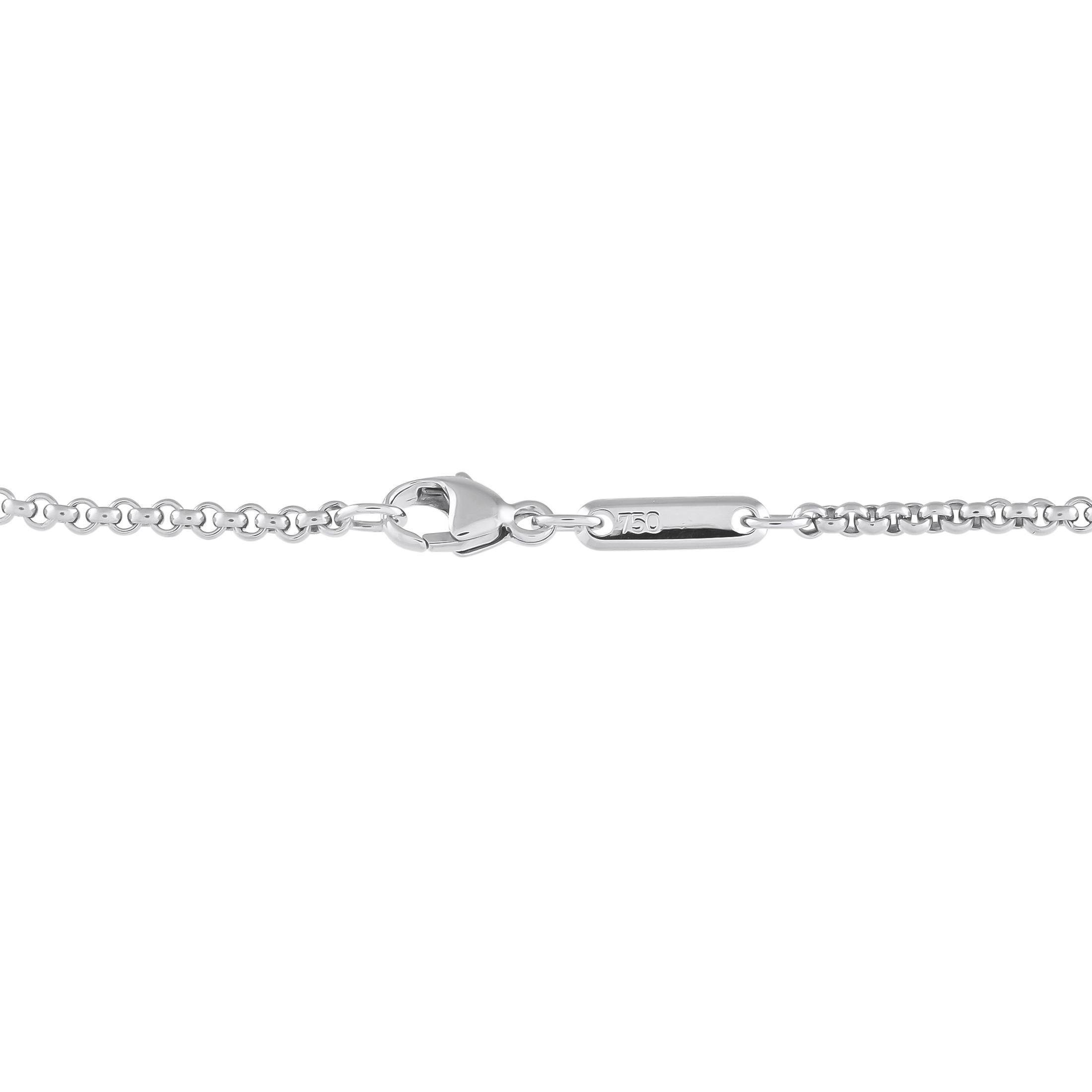 Chopard Happy Diamonds 18K White Gold Diamond Heart Pendant Necklace In Excellent Condition For Sale In Southampton, PA