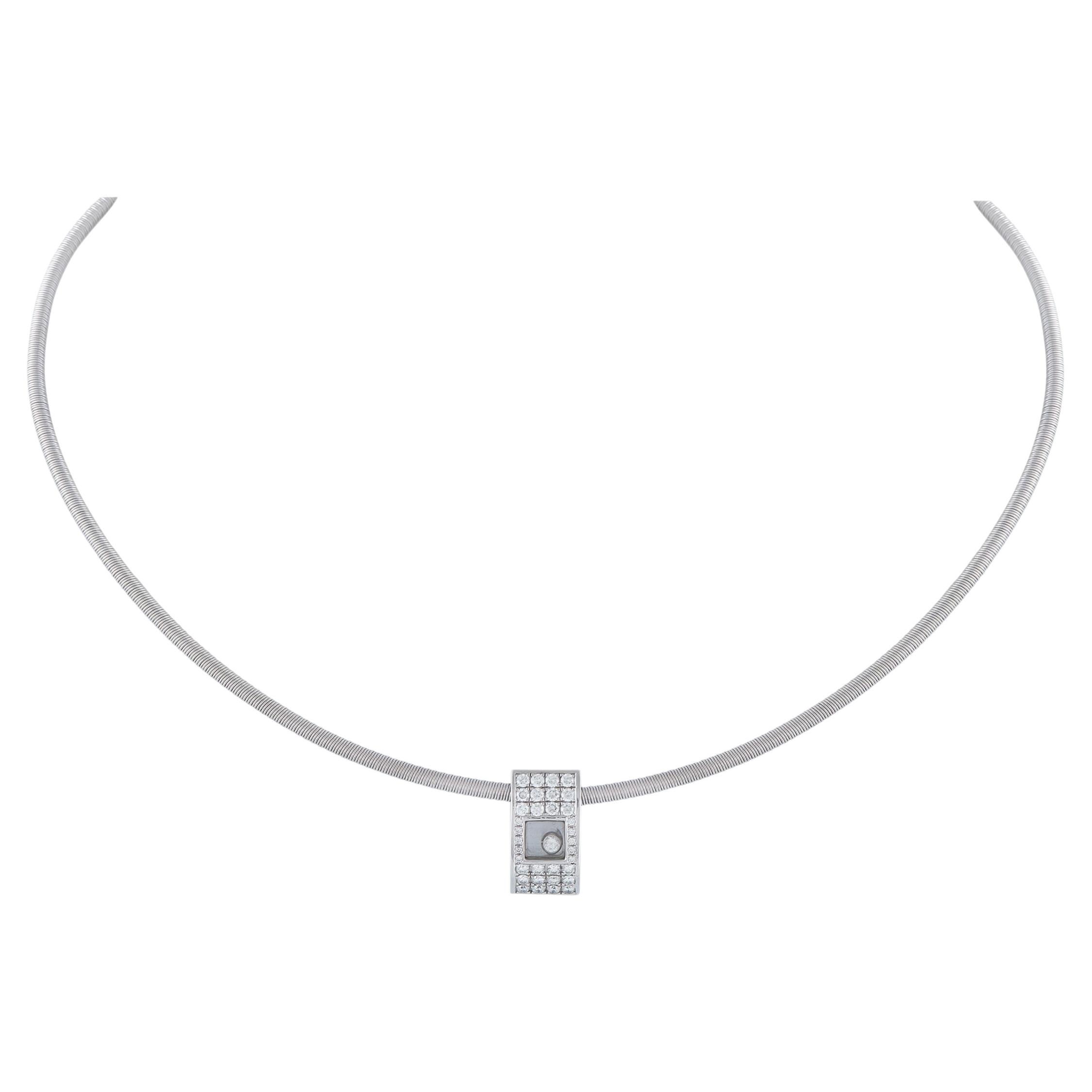 Chopard Happy Diamonds Collar de diamantes de oro blanco de 18 quilates CH36-050526