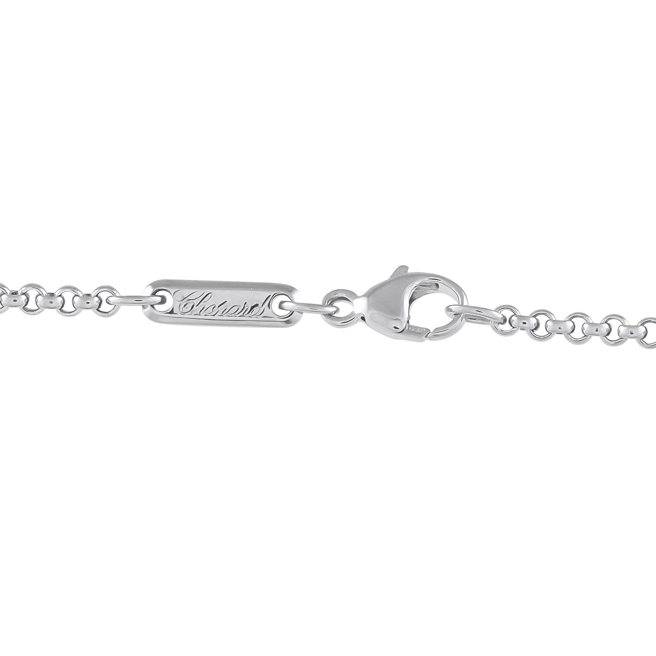Taglio rotondo Chopard Happy Diamonds Collana di diamanti in oro bianco 18 carati in vendita