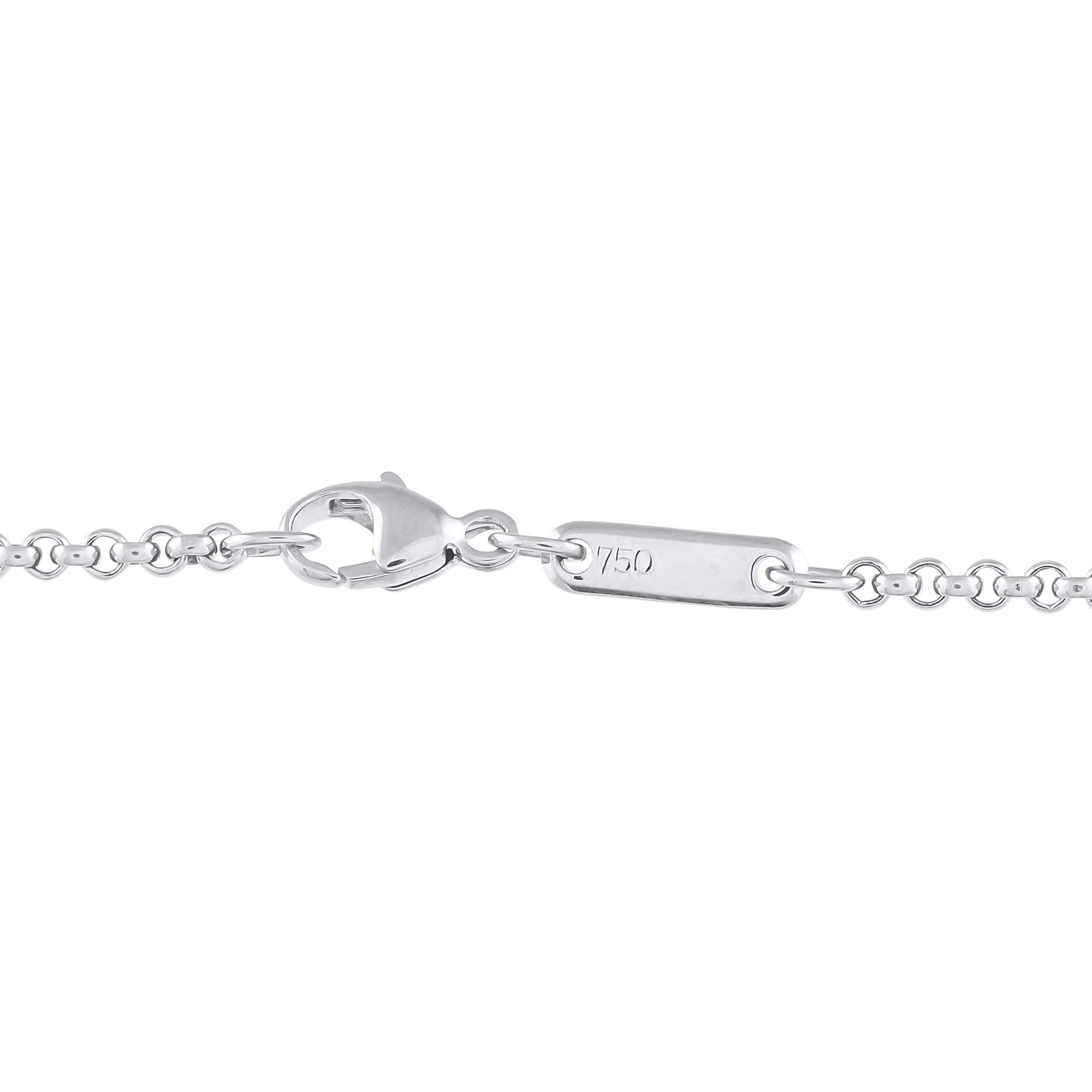 Chopard Happy Diamonds Collana di diamanti in oro bianco 18 carati In condizioni ottime in vendita a Southampton, PA