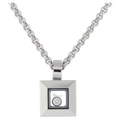 Chopard Happy Diamonds 18K Weißgold Diamant-Anhänger Halskette CH28-031326