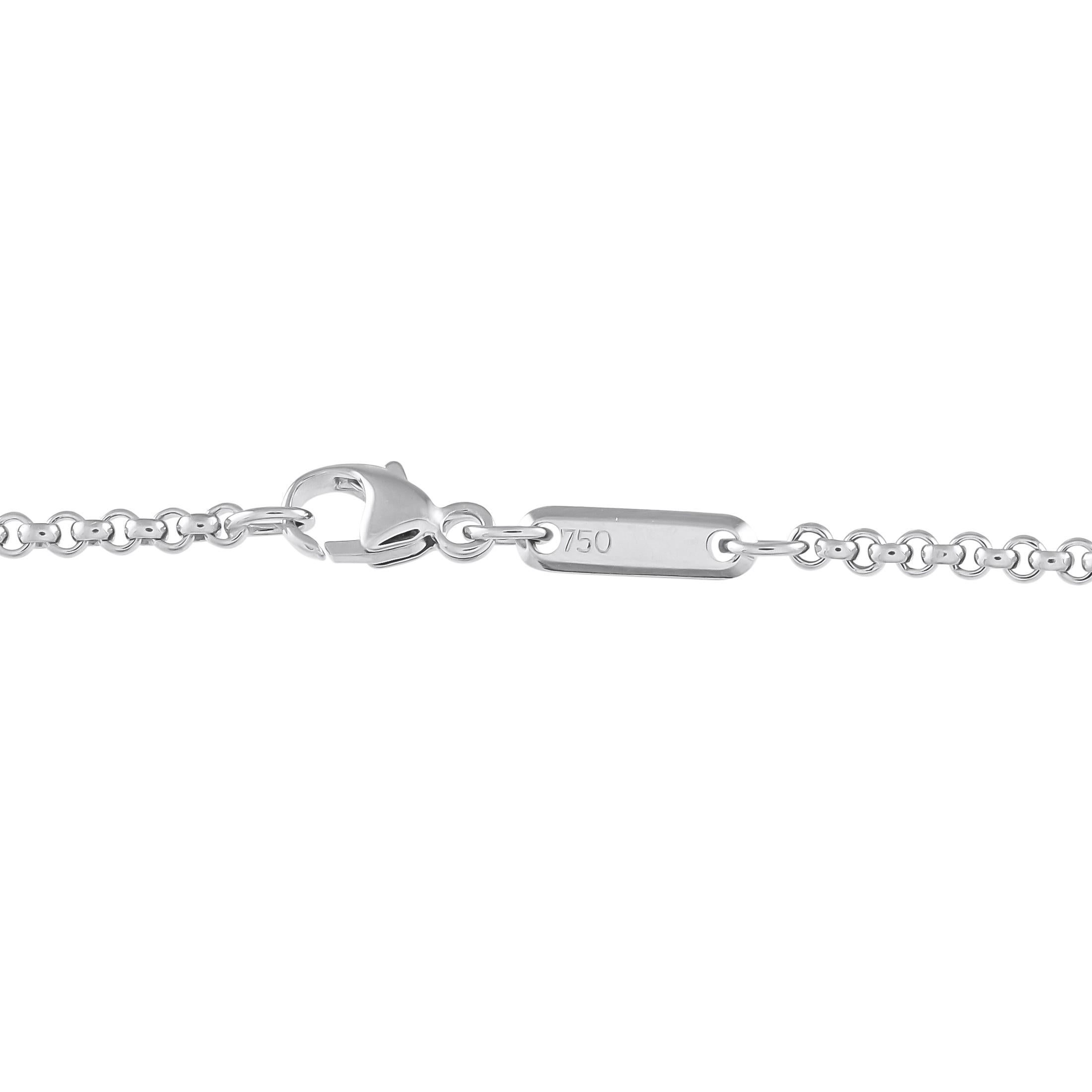 Chopard Happy Diamonds 18K White Gold Diamond Pendant Necklace In Excellent Condition For Sale In Southampton, PA
