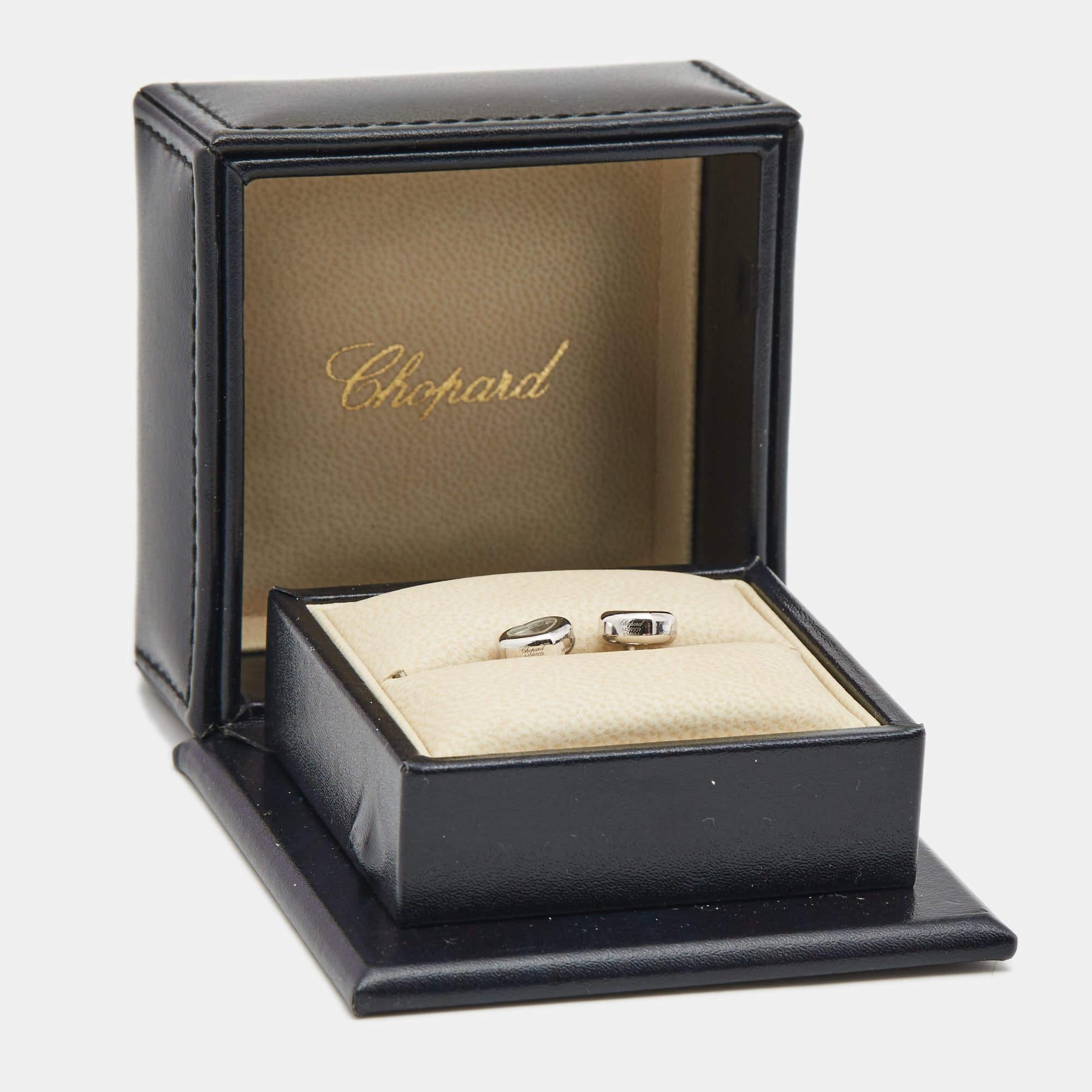 Chopard Happy Diamonds 18k White Gold Diamond Stud Earrings 2